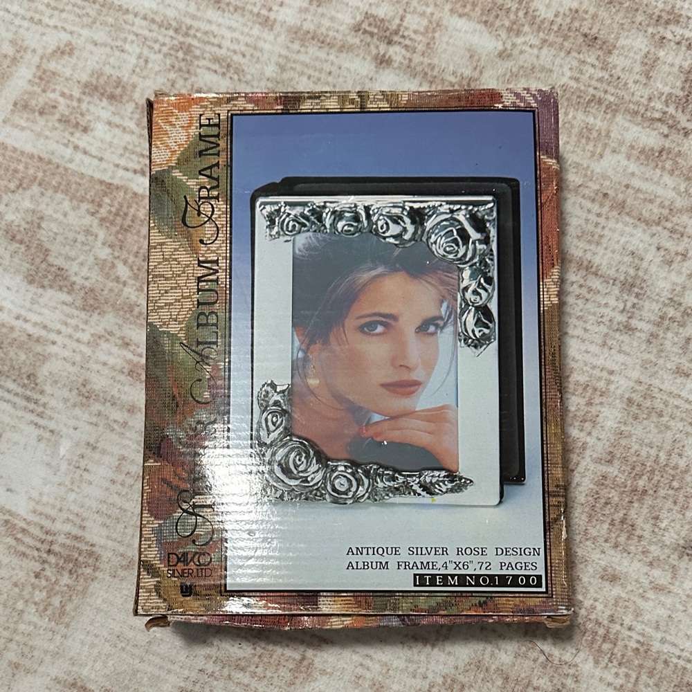 Antique Silver Rose Design Album Frame